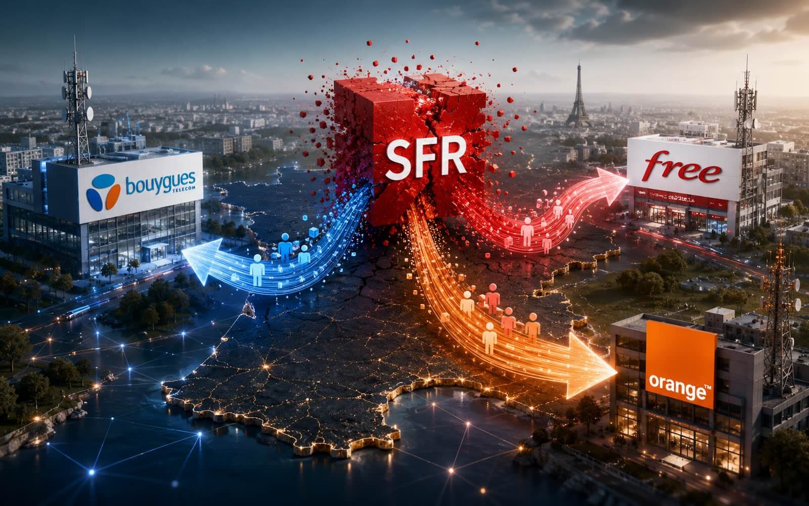 Les géants français des télécoms s'accordent pour racheter et scinder SFR