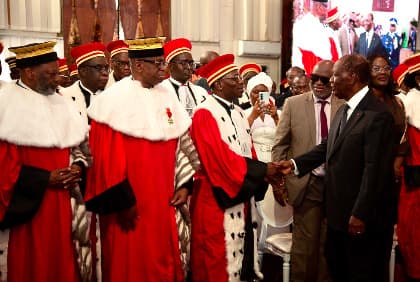 Président Ouattara reçoit les vœux du Nouvel An des institutions de la République