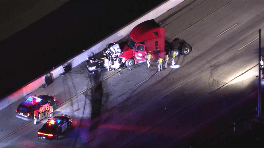 Two People Killed in Semi-Truck Crash on Los Angeles Freeway