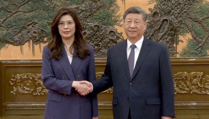 Taiwan opposition chief meets China's Xi, discusses 'unity' and 'peace'