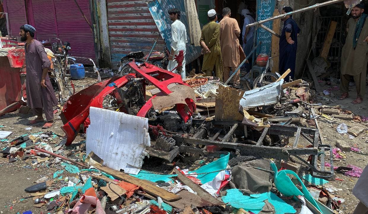 Suicide bomber kills 9 in Pakistan market blast; tensions with Afghanistan rise