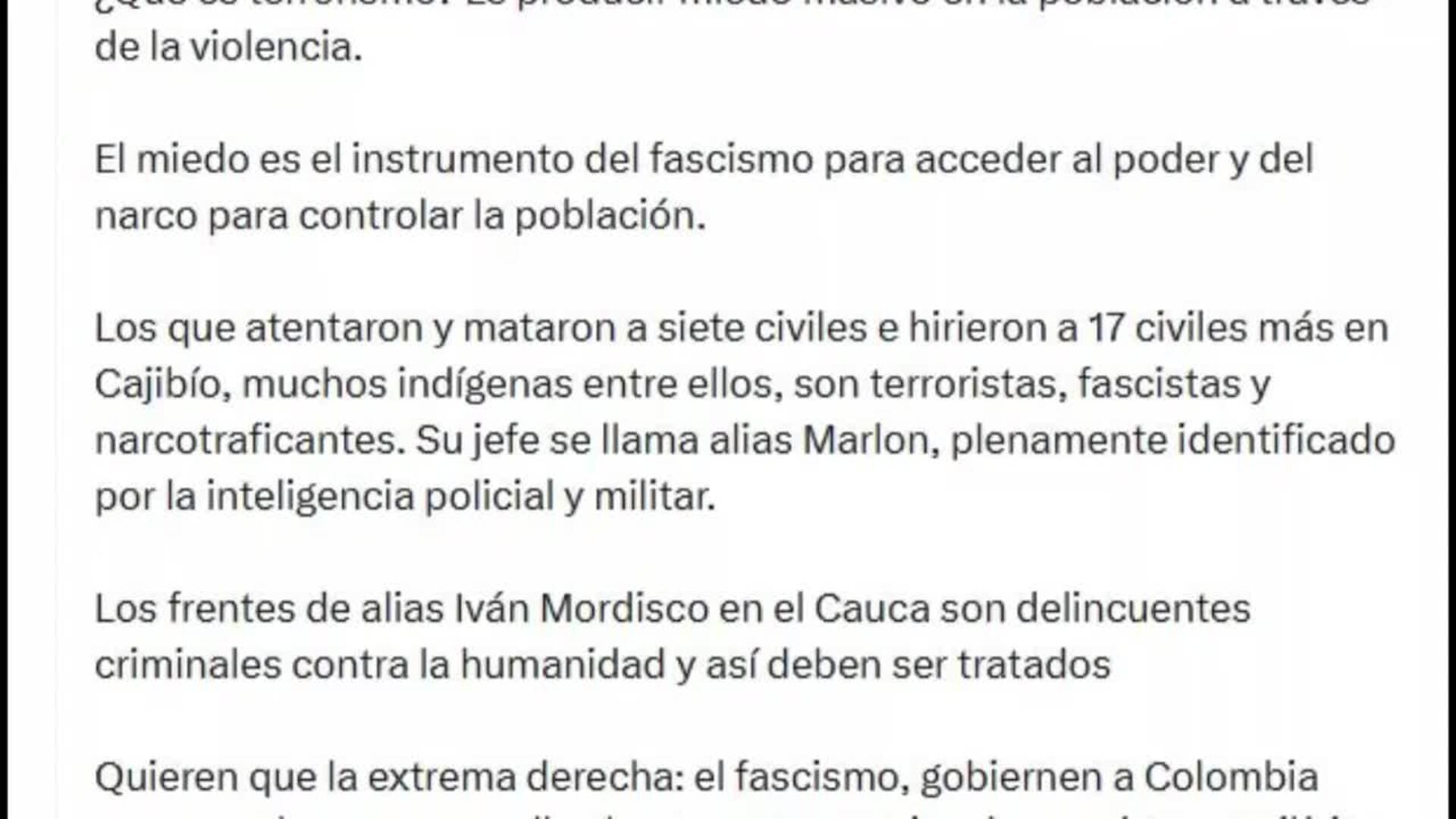 Presidente Petro ordena ofensiva militar tras atentado en Colombia que dejó 7 muertos